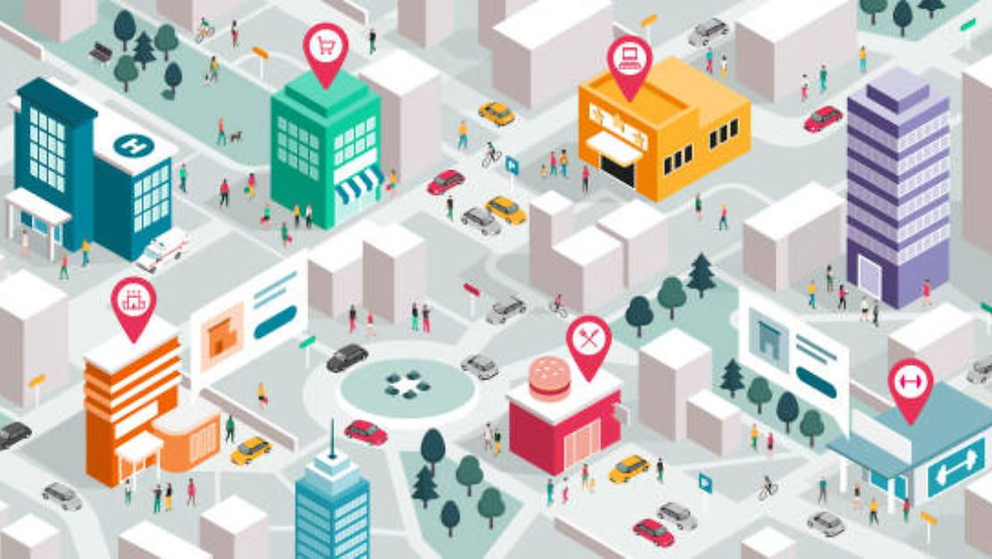 a map with some business