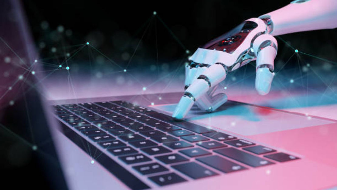 robot on the computer