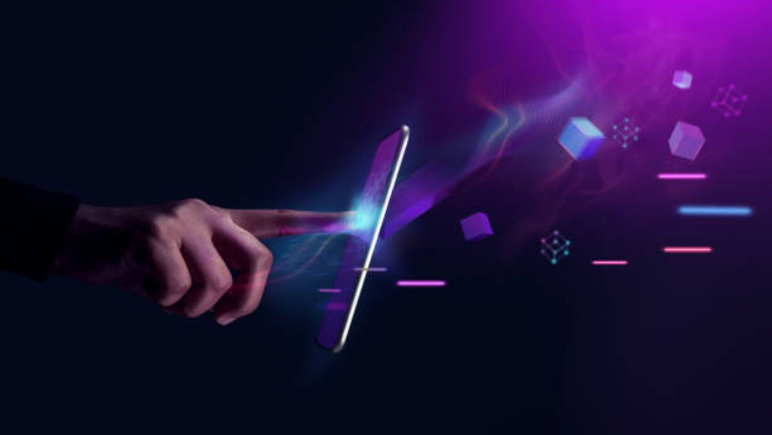 touching smartphone screen